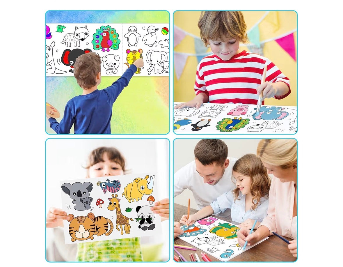 Colorful animal coloring set for ages 3+, perfect for birthday party return gifts