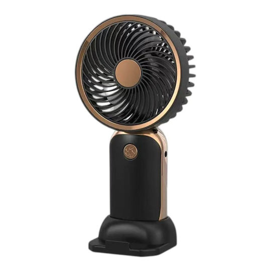 NIYO TOYS handheld fan in black and gold, perfect for cooling on-the-go, ages 5 and up
