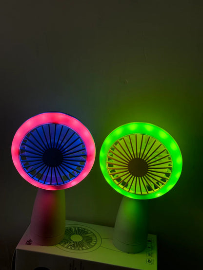 NIYO TOYS fan mini in blue and green colors with LED lights, perfect for kids ages 3 and up