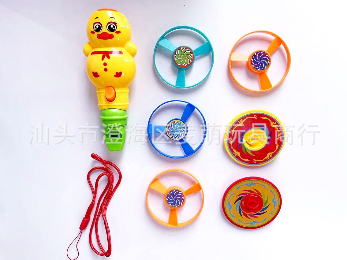 Yellow flying bird toy for cat with spinning disks, engaging play for pets age 3 and up