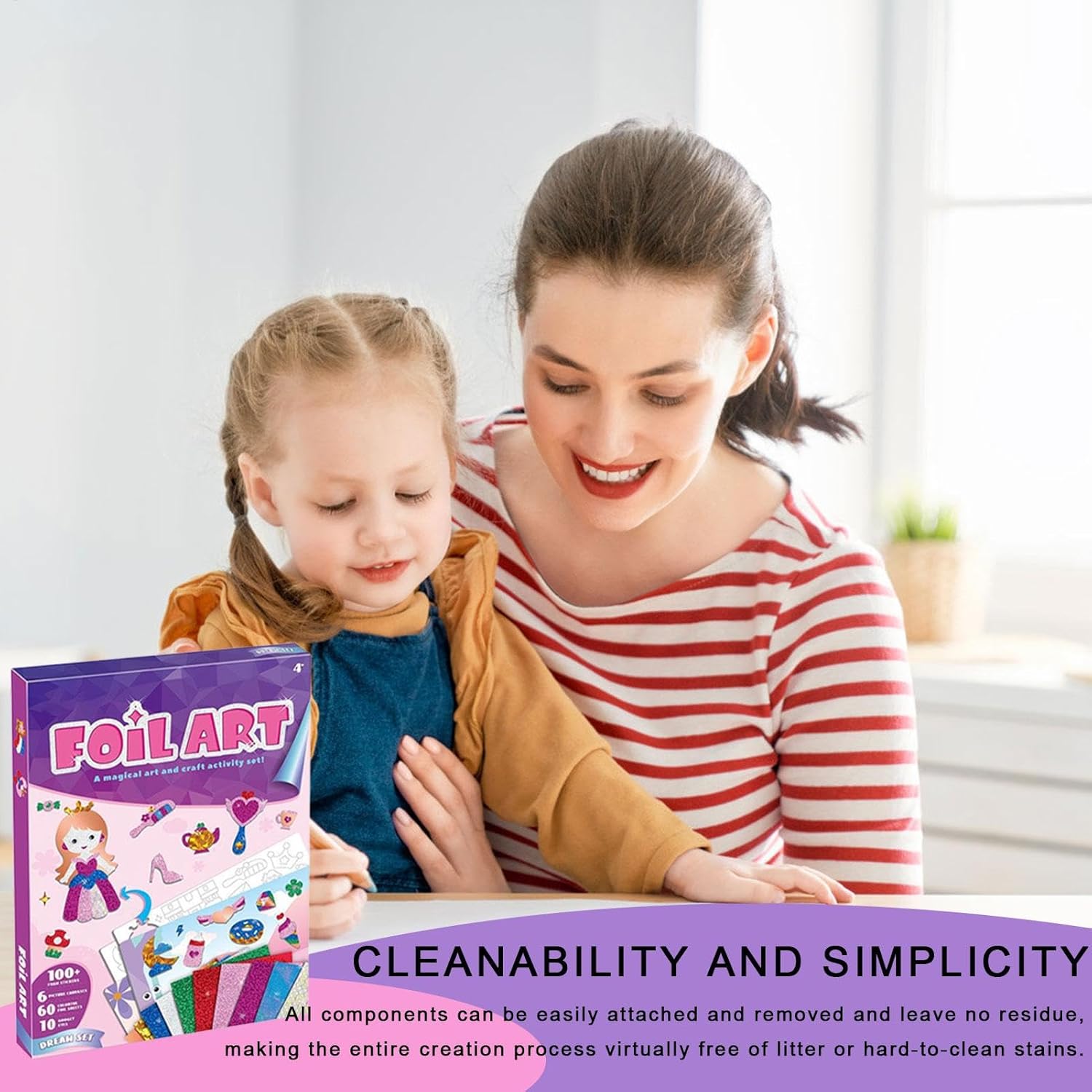 Foil art craft kit for kids with colorful designs and easy-to-use components for crafting fun