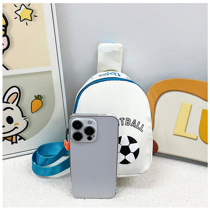 NIYO TOYS football kids shoulder bag beside a smartphone on a table with playful decor