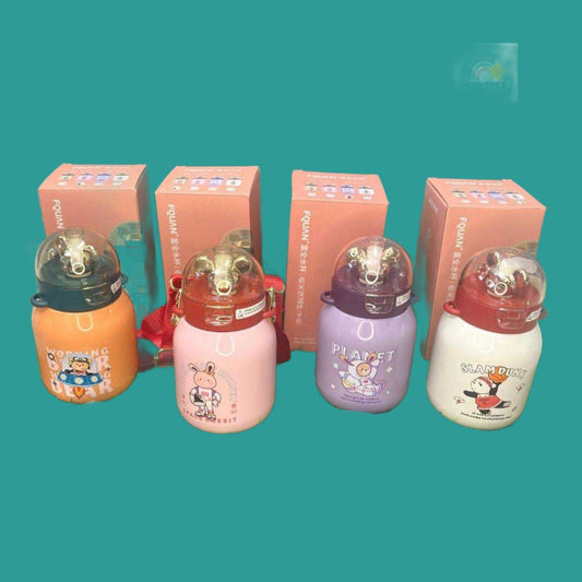 NIYO TOYS colorful sipper bottles featuring cute animal designs with secure lids for kids