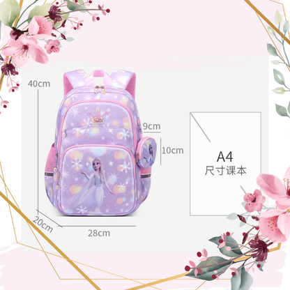 NIYO TOYS Frozen school backpack in purple with Elsa design, suitable for A4-sized books