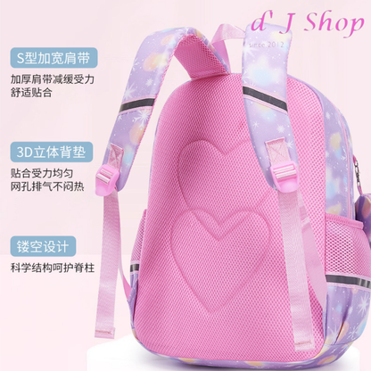 NIYO TOYS Frozen school backpack in pink with thick straps and 3D heart design for kids