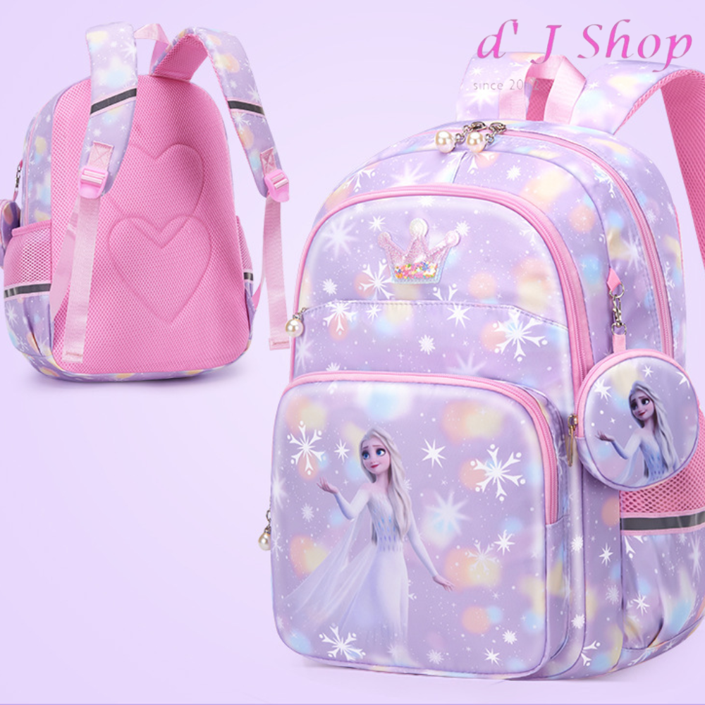 Frozen school backpack with colorful design and character print, perfect for young fans