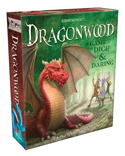 Dragonwood strategy game board game for 2-4 players, ages 8+, featuring dragons and daring adventures