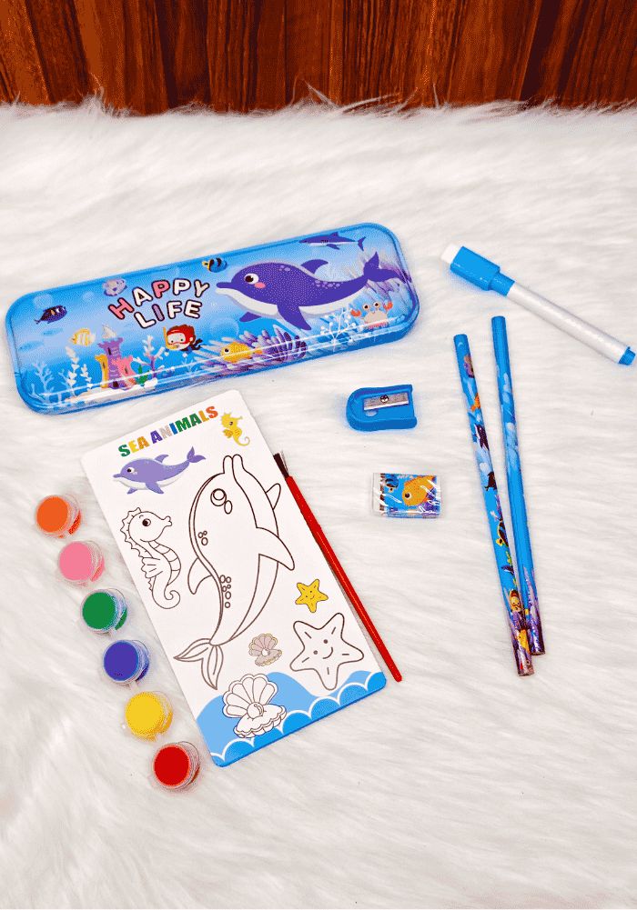 Colorful NIYO TOYS stationery set with sea animal theme, perfect gift for mom on birthday