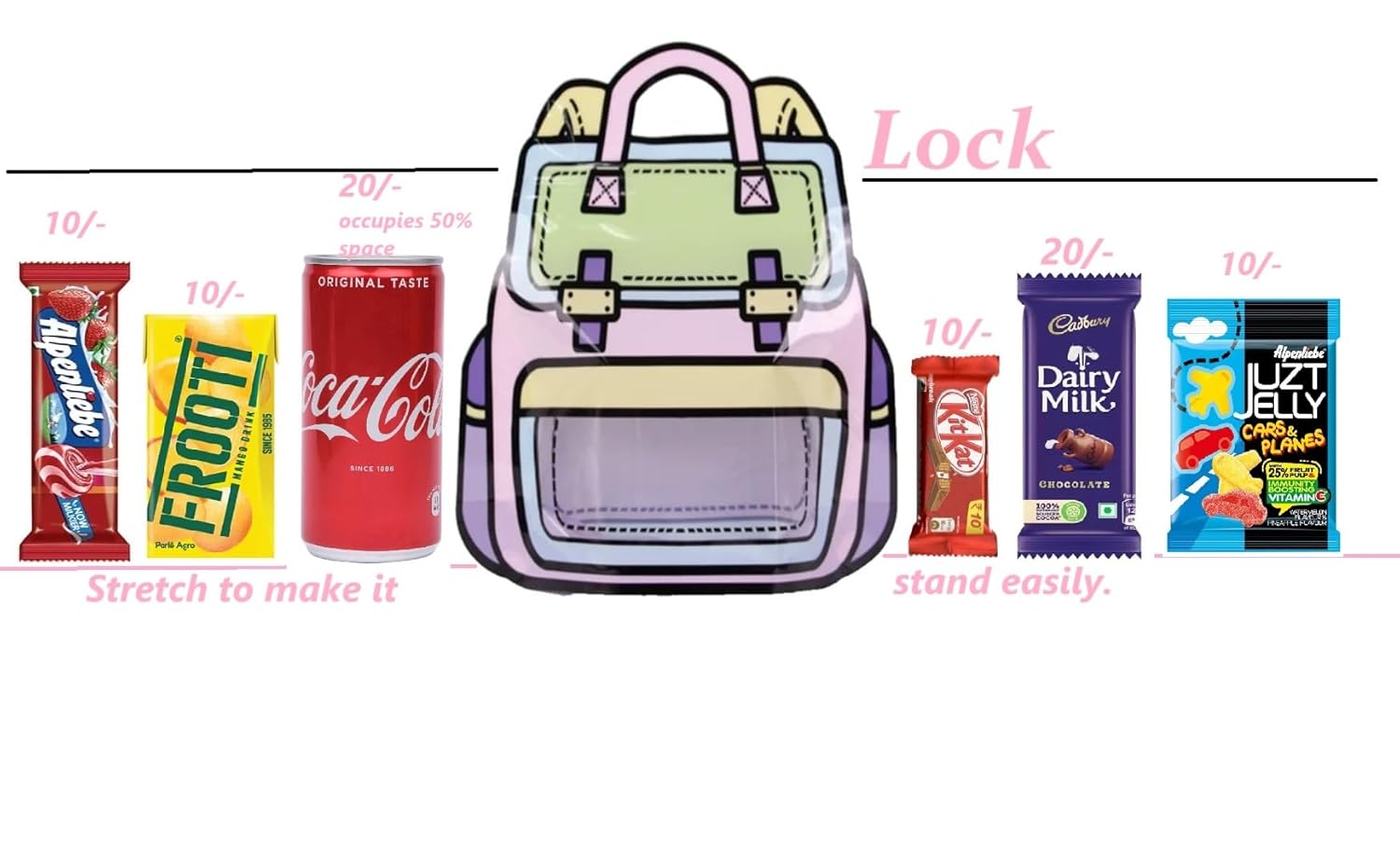 Pastel pink goody bag bags in a backpack shape, ideal for age 3+, perfect for parties and celebrations