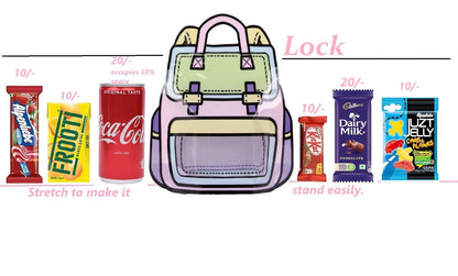 Pastel pink goody bag bags in a backpack shape, ideal for age 3+, perfect for parties and celebrations