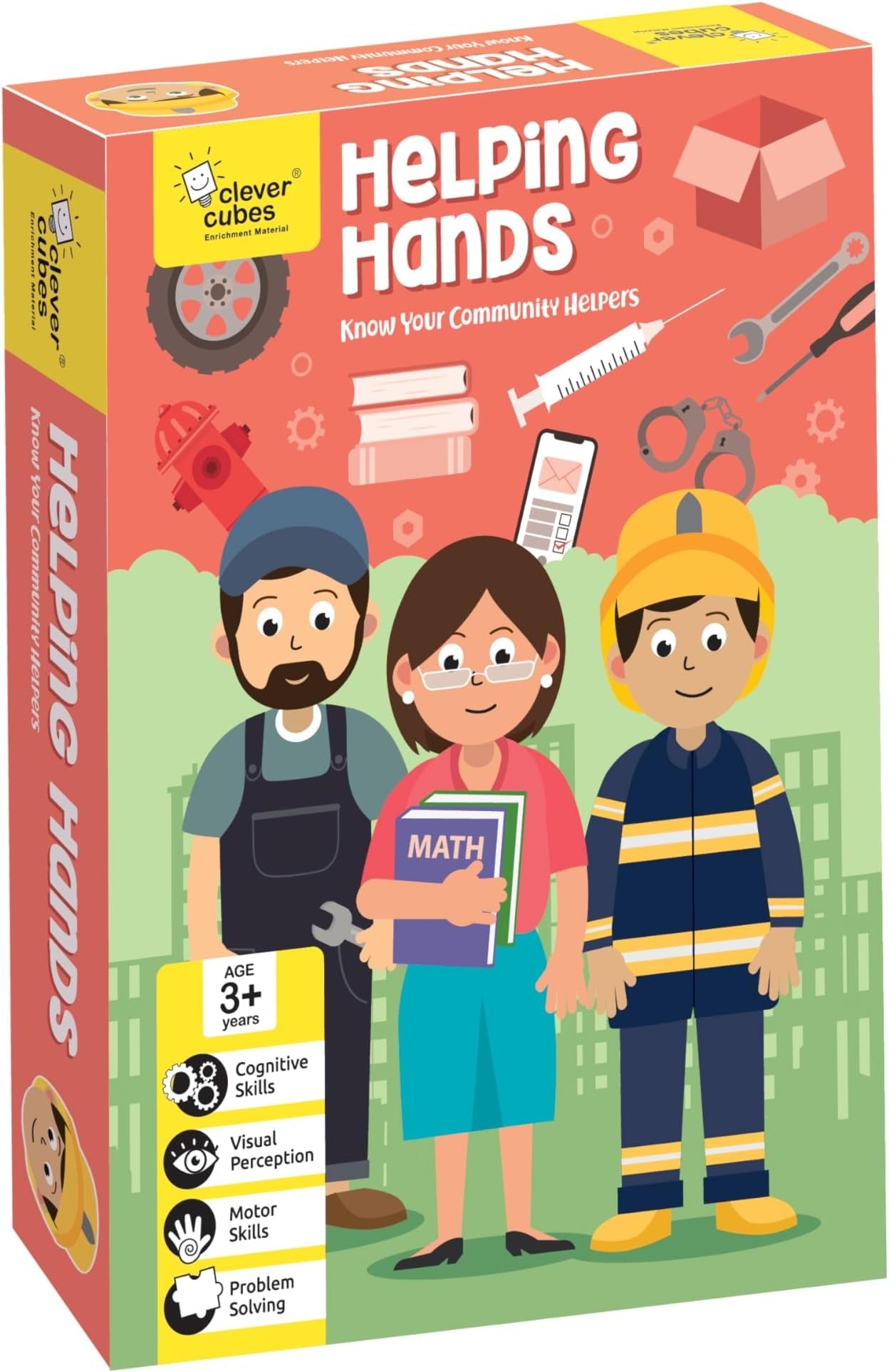 Helping Hands toy set featuring community helpers for age 3+, promotes cognitive skills and problem solving