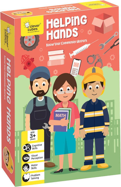 Helping Hands toy set featuring community helpers for age 3+, promotes cognitive skills and problem solving