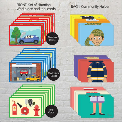 NIYO TOYS hands helping hands educational card set for ages 3+, featuring community helpers and workplace scenarios