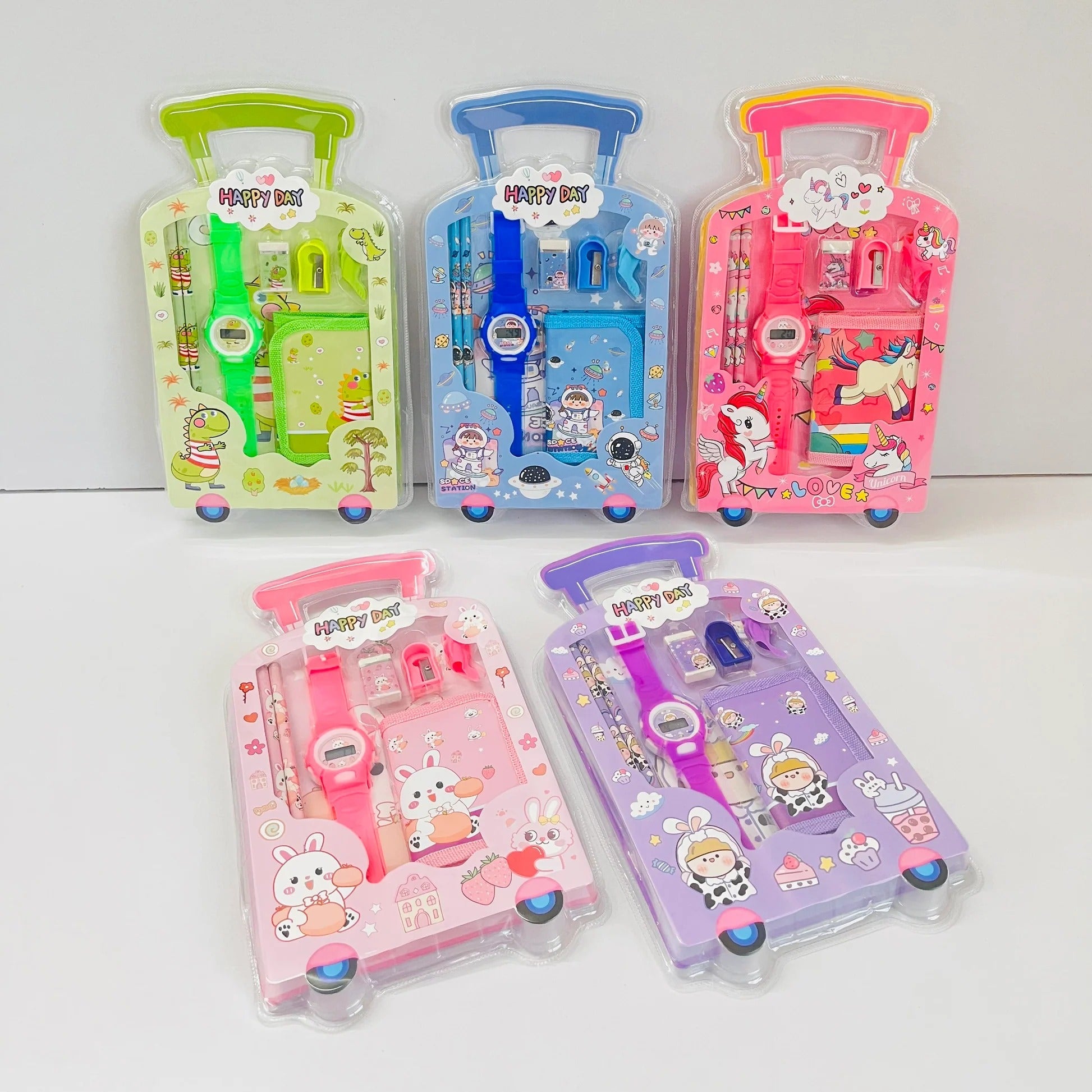 Colorful NIYO TOYS stationery set in suitcase design, age 3+, perfect for school and creative activities