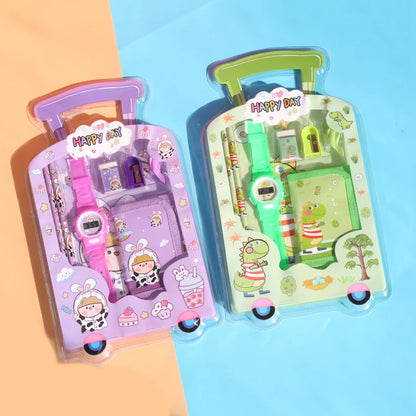 NIYO TOYS colorful stationery set in purple and green, designed for ages 3+, includes fun school supplies