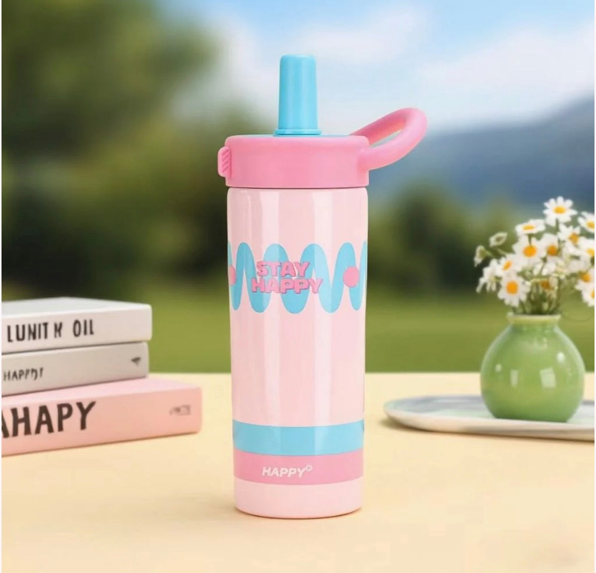 Niyo Toys Pink Happy Sipper with Straw and Ergonomic Handle for Hydration On-the-Go