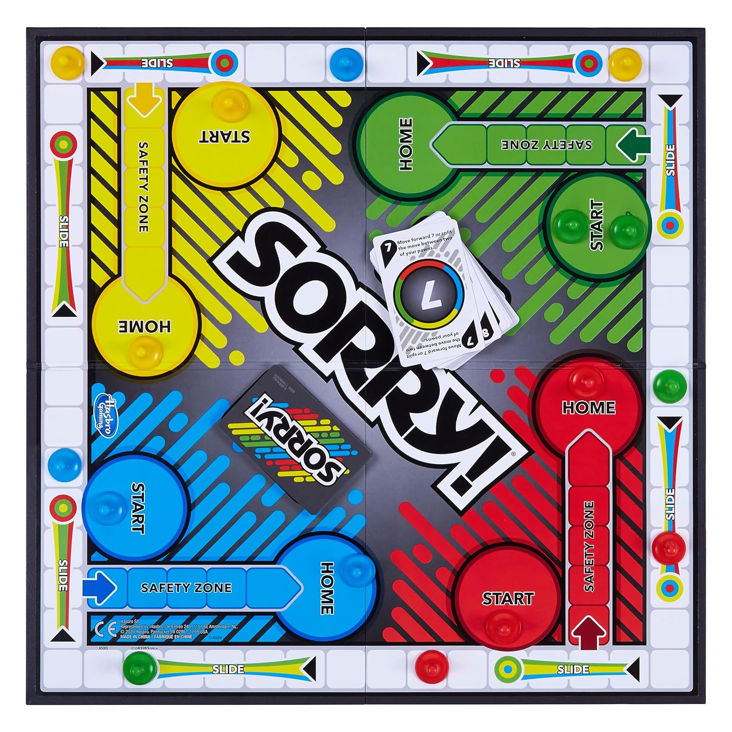 Sorry Board Game in colorful design for age 6+, perfect for family game nights and fun gatherings