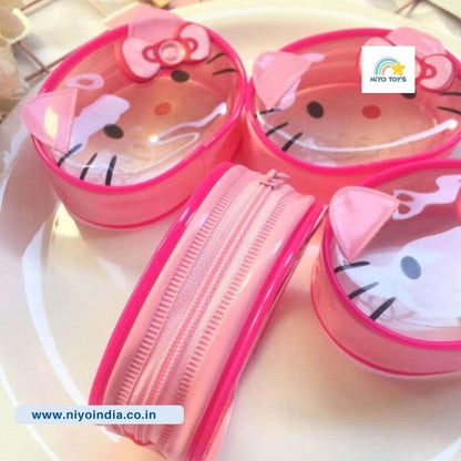 Hello Kitty coin pouch in pink, ideal for kids age 3+, perfect for storing coins and small treasures