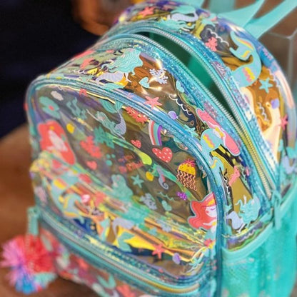 NIYO TOYS holographic unicorn bag for kids with colorful underwater designs and zipper compartments