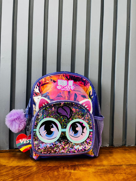 NIYO TOYS holographic unicorn bag for kids with colorful glitter and large eye design
