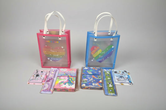 Colorful gift hampers by NIYO TOYS featuring fun notebooks and art supplies, perfect gift ideas for gift hamper