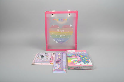 Colorful gift hamper from NIYO TOYS with stationery and craft supplies, perfect for kids' birthday ideas for gift hamper