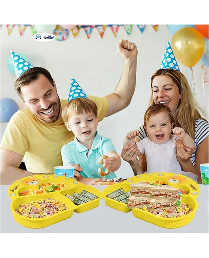 Bamboo Plates for Kids - Fun & Colorful Dining Bear