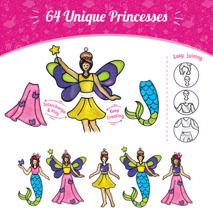 Princess Polly toy set with colorful interchangeable pieces for creative play, suitable for ages 3 and up