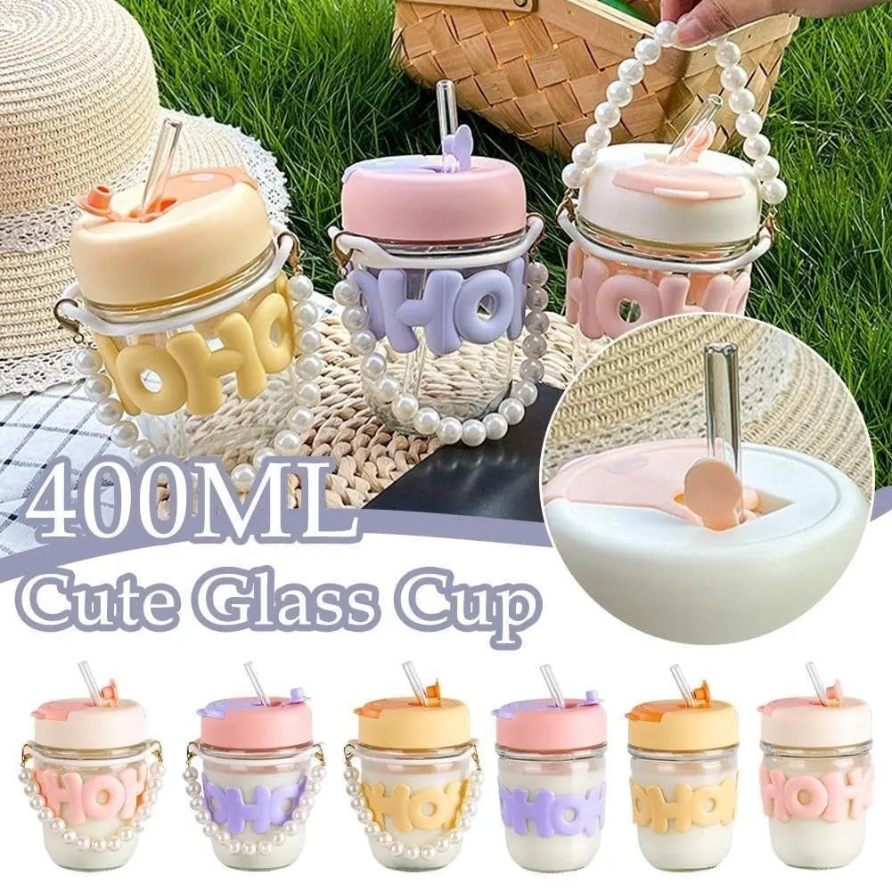 Ho Ho Coffee Cup Tumbler with Straw & Lid - Glass Sipper NIYO TOYS