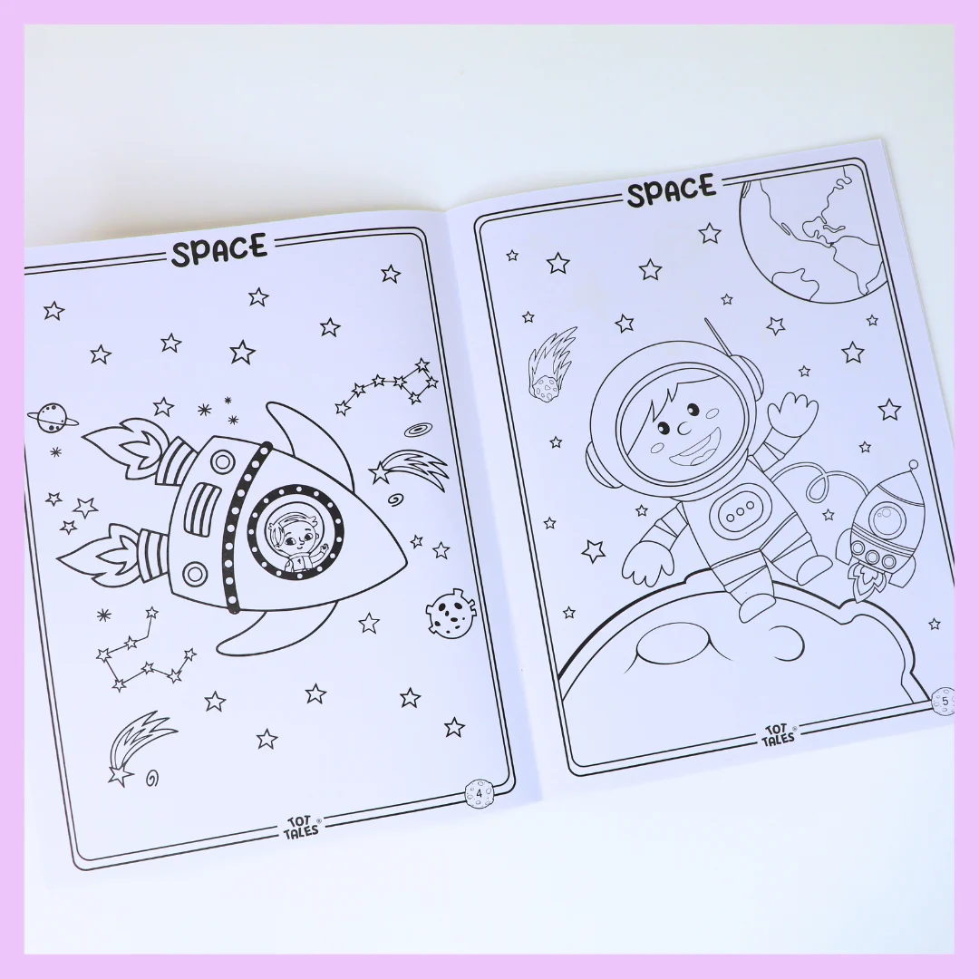 Space and Unicorn Coloring Book for Kids