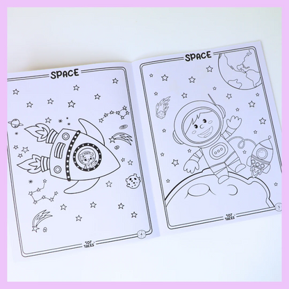 Space and Unicorn Coloring Book for Kids