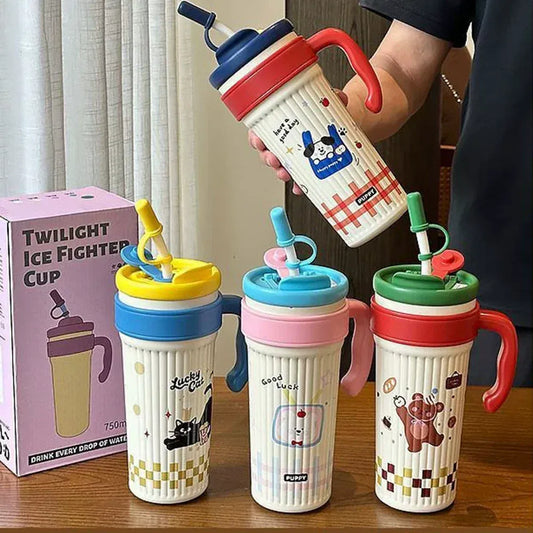 NIYO TOYS Pinteresty Stainless Steel Dual Sipper Tumbler  750 ml