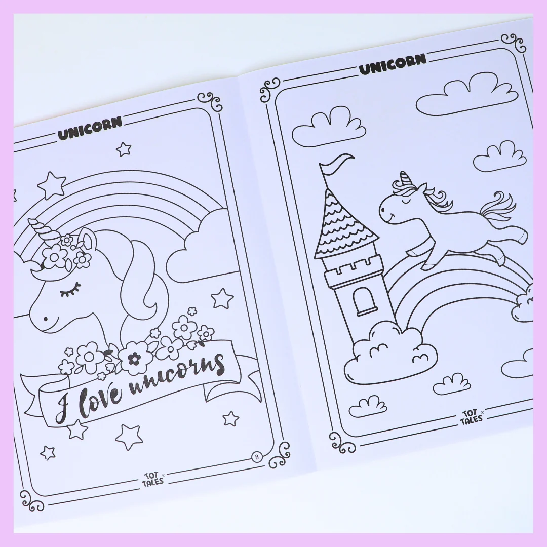 Space and Unicorn Coloring Book for Kids