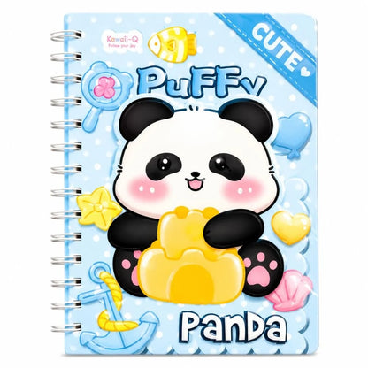 Puffy Panda Spiral Diary with sticker(Random)