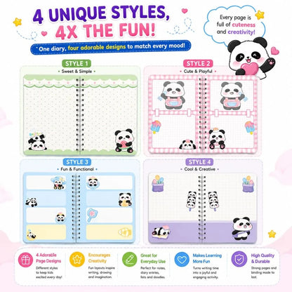 Puffy Panda Spiral Diary with sticker(Random)
