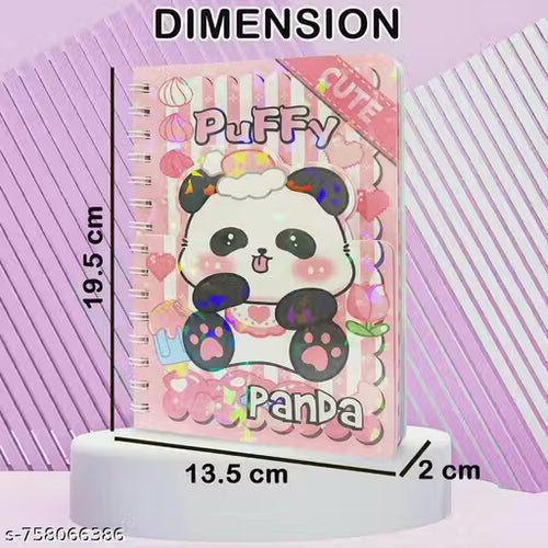 Puffy Panda Spiral Diary with sticker(Random)