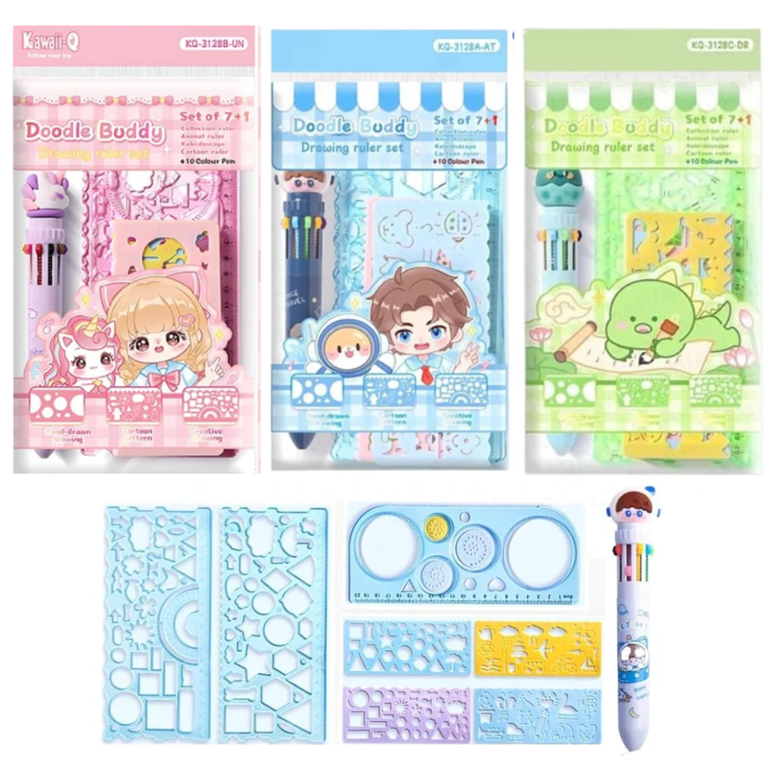 Drawing Ruler Set with 10-Color Pen NIYO TOYS