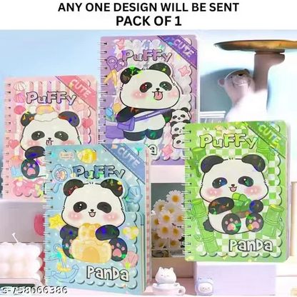 Puffy Panda Spiral Diary with sticker(Random)