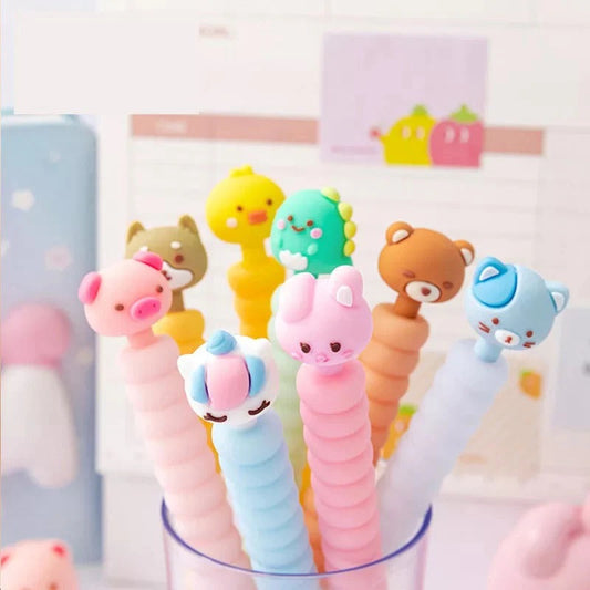 Cute animal-themed mechanical pencil pencils in pastel colors, perfect for school and office use