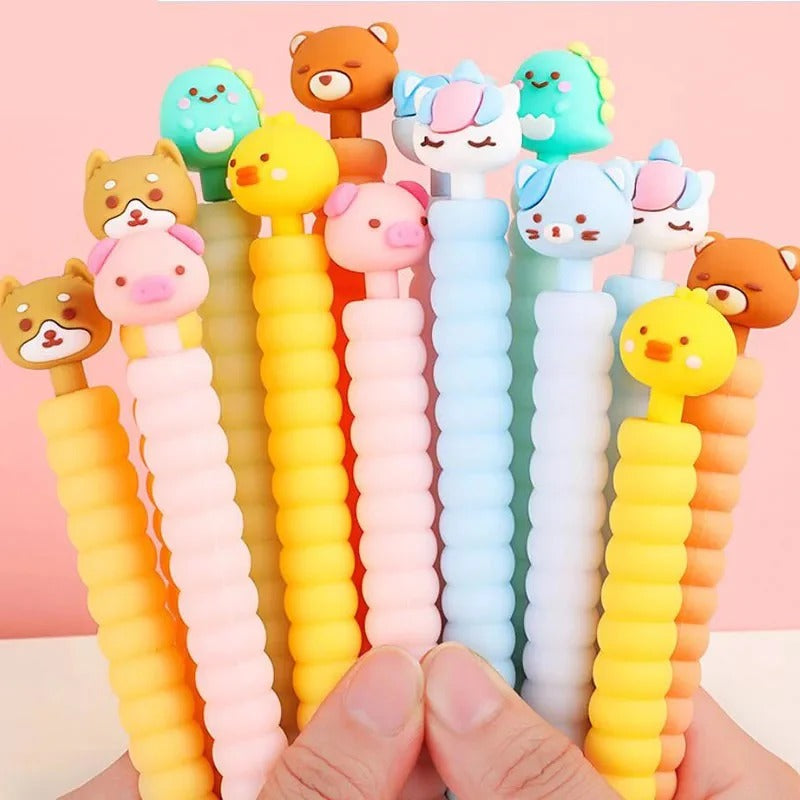 Colorful NIYO TOYS mechanical pencil pencils with cute animal toppers, perfect for kids age 5+