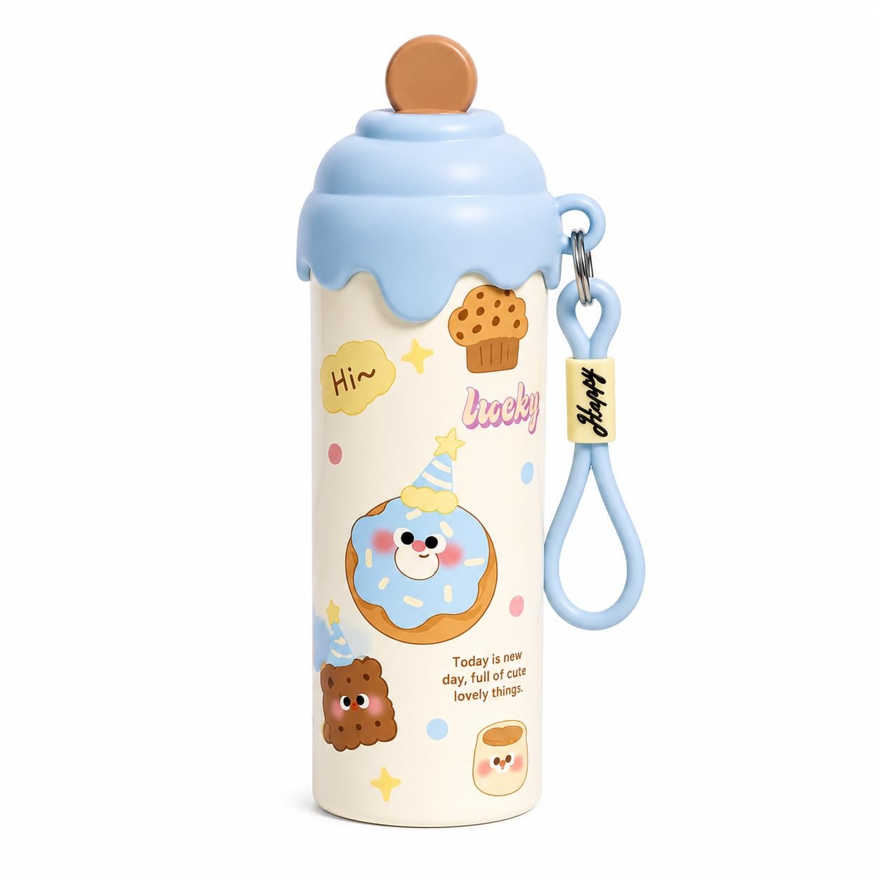 NIYO TOYS cecream Mini Tumbler – 500ml Stainless Steel Double-Walled Travel Mug – Leak-Proof, BPA-Free with Straw