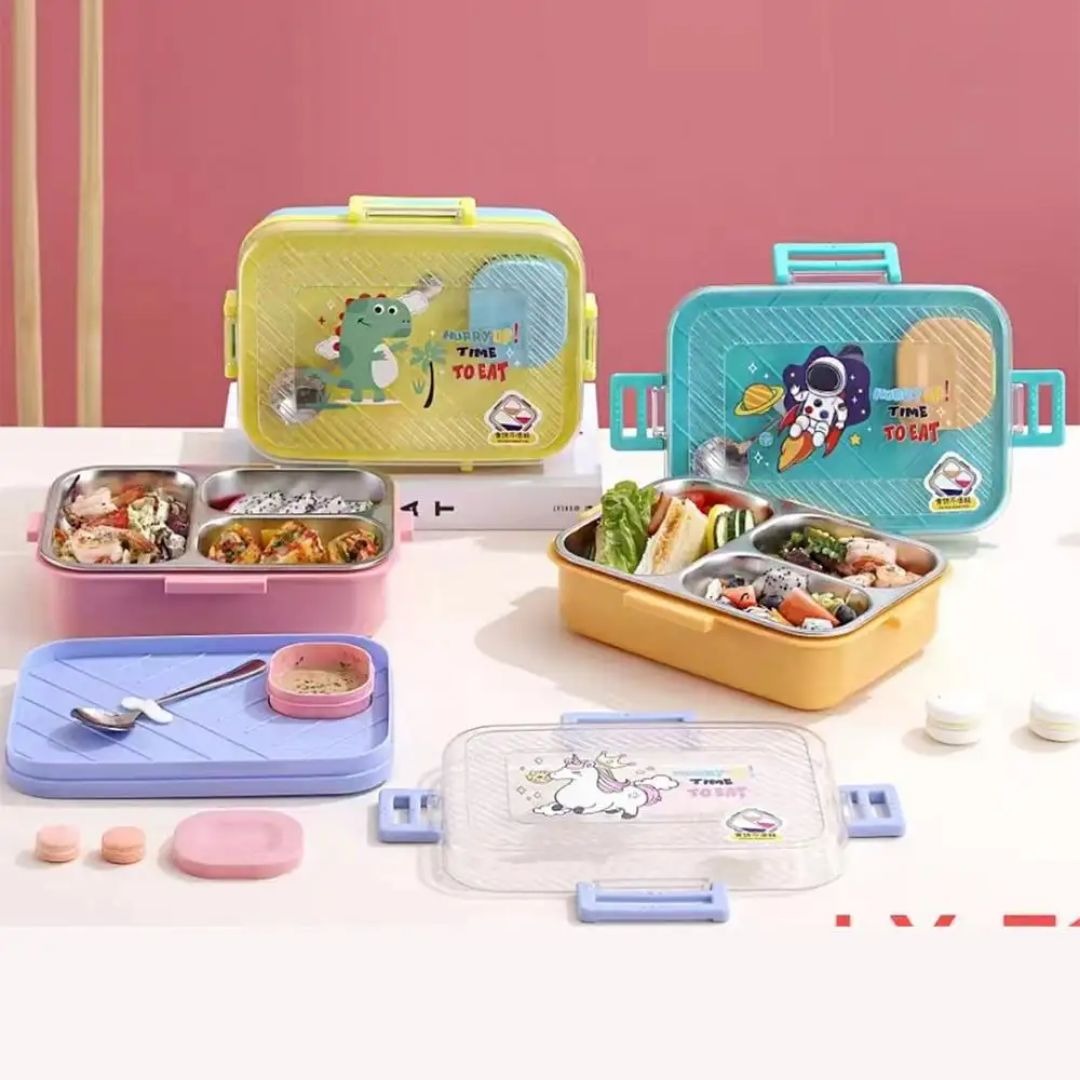 Niyo toys Staineless Steel Lunch Box- 3 Compartment (1749)