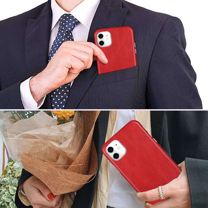 Red NIYO TOYS iPhone 17 Pro Mac case shown in stylish attire, perfect for professional or casual use
