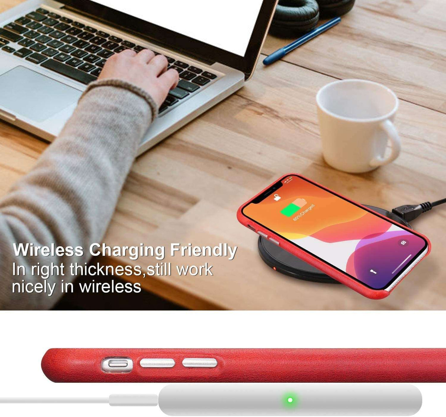 Red NIYO TOYS iPhone 17 Pro Mac case designed for wireless charging, compatible with modern devices
