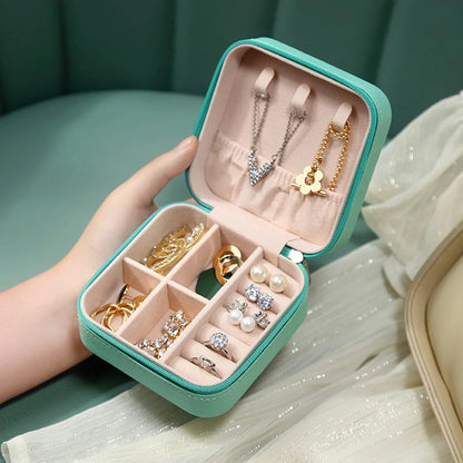 Teal jewelry jewellery box for storing earrings and necklaces, ideal for kids and teens
