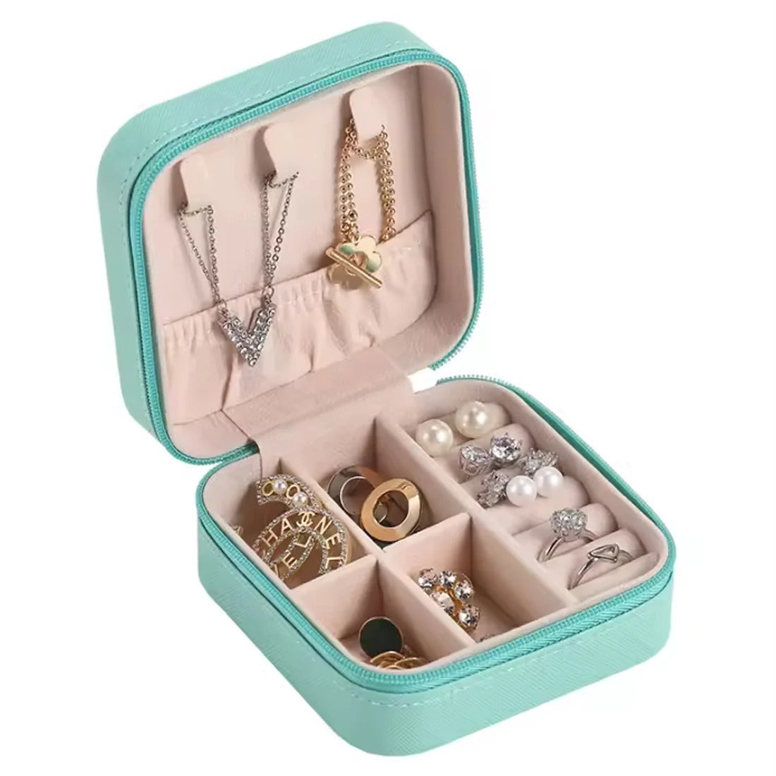 NIYO TOYS jewelry organizer in mint green for storing necklaces and rings, ideal for ages 5 and up