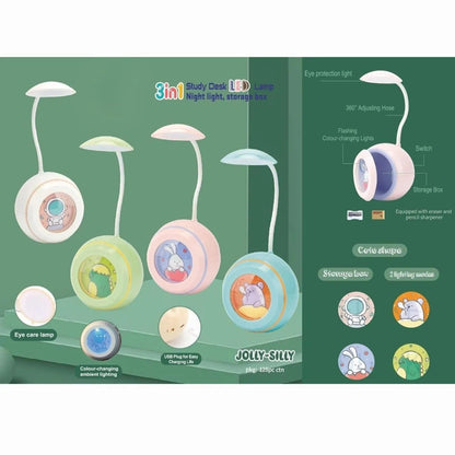 3-in-1 NIYO TOYS desk and lamp with eye protection, color-changing light, and built-in storage for kids