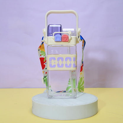NIYO TOYS 2 in 1 kids water bottle with colorful strap and playful design for hydration on the go
