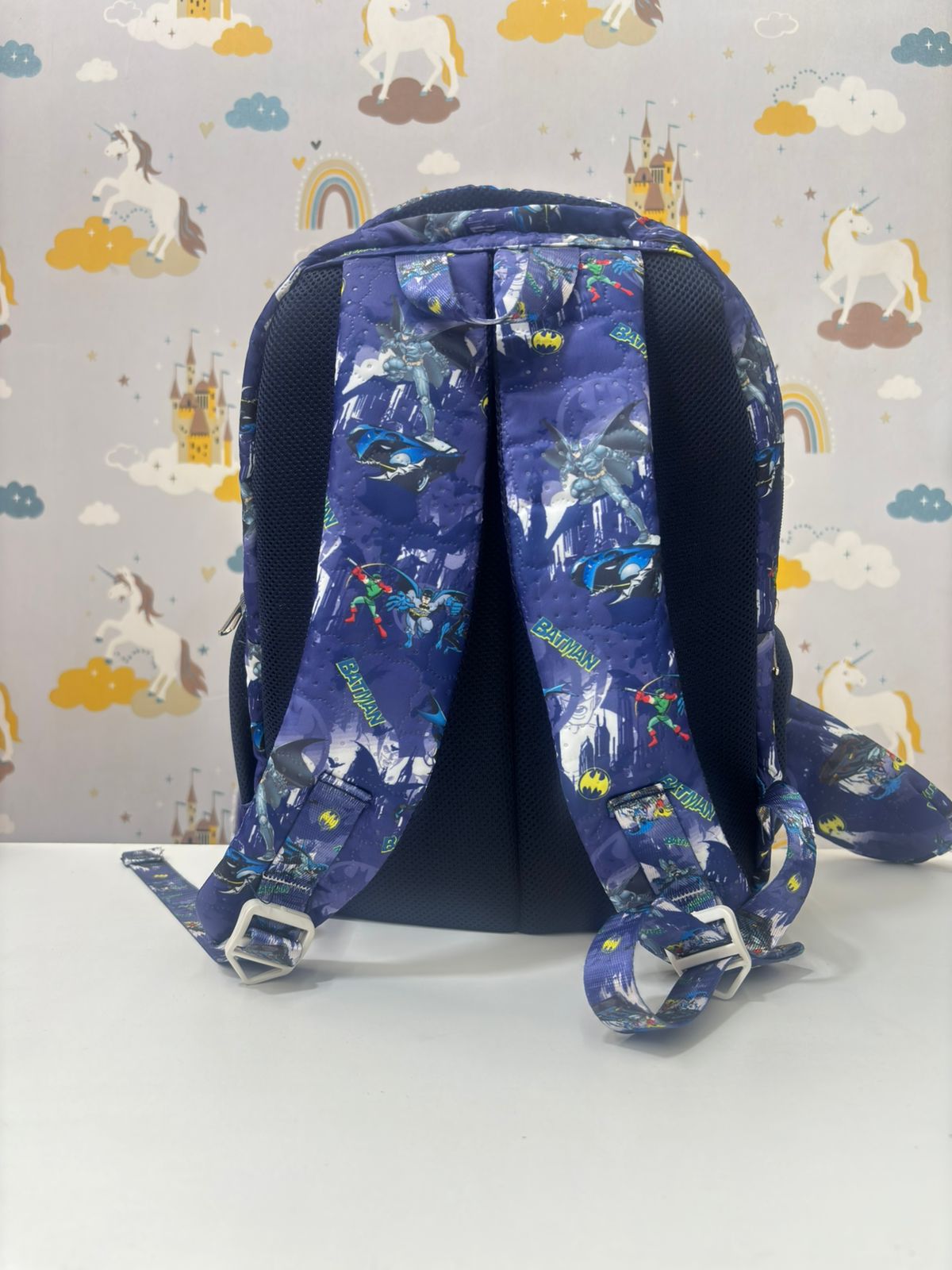 Kids backpack featuring superhero design, ideal for school and outdoor activities, suitable for ages 3 and up