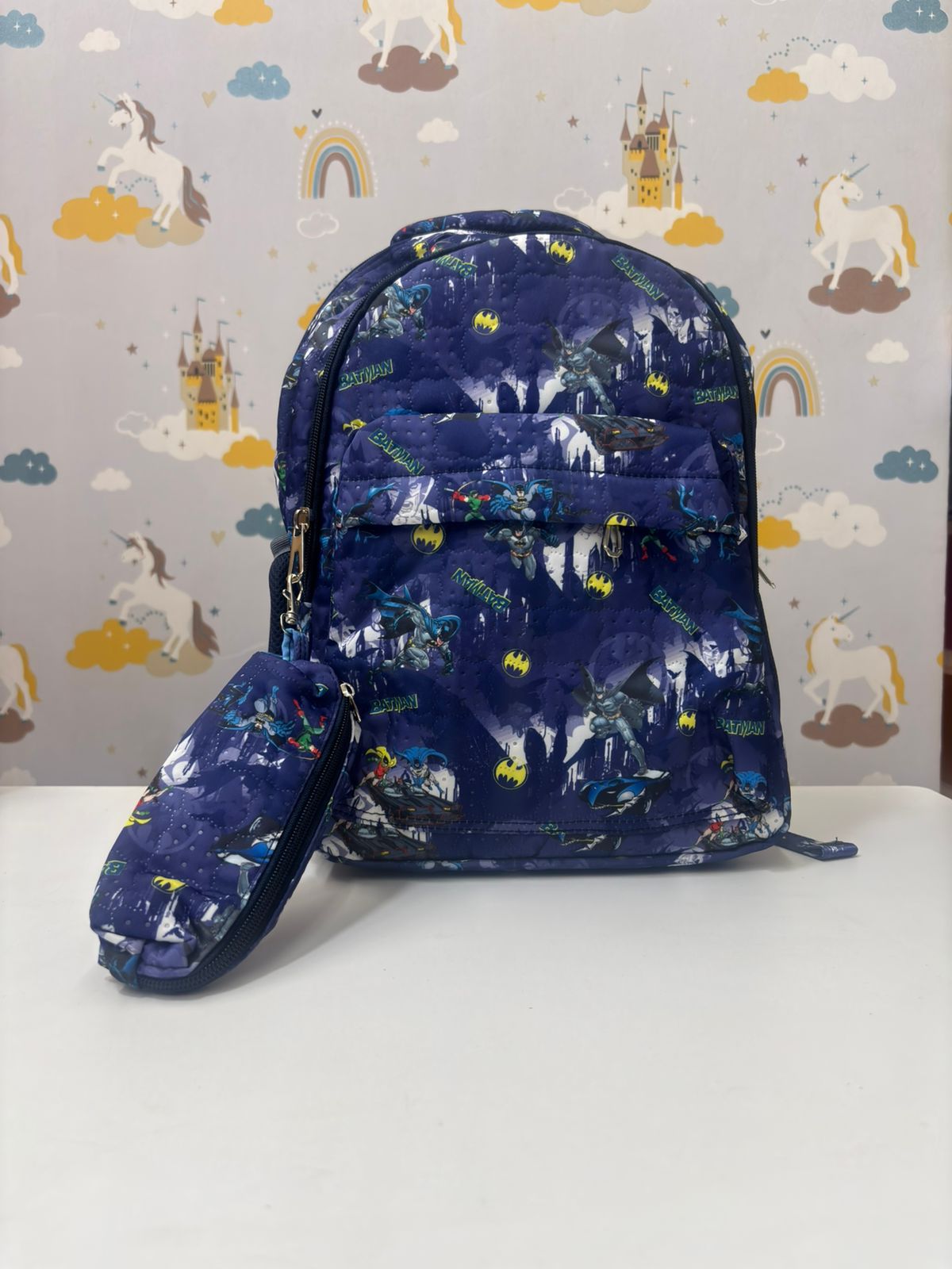 Navy blue NIYO TOYS kids backpack with cartoon prints, ideal for ages 3+, perfect for school or outings